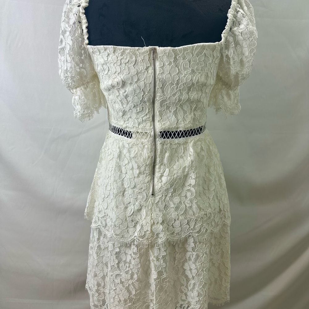Bardot Charlotte Floral Lace Flutter Sleeve Sweetheart Mini Dress Size 6 NWT - Picture 9 of 14
